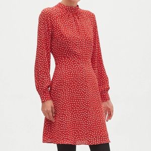 Banana Republic-Blouson-Sleeve Fit-and-Flare Dress